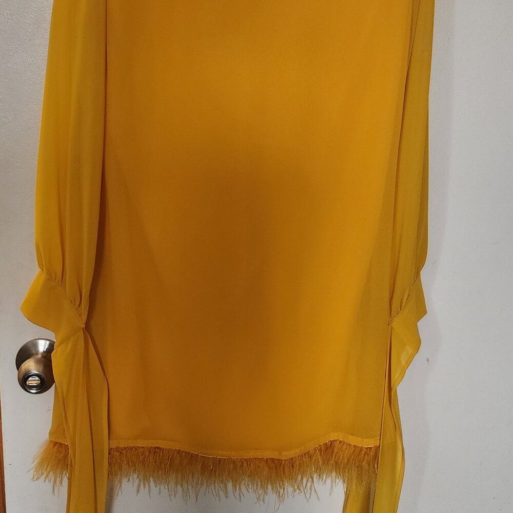 Feather Dress Yellow - Picture 3 of 12